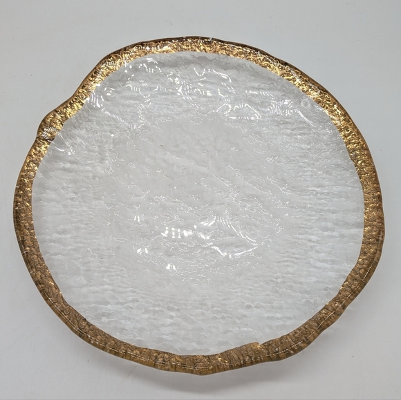 Vintage Glass Gold Trimmed Serving Plate - Picture 1 of 5